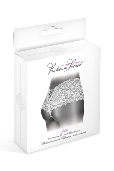 710004020b Boxer Julia λευκό με δαντέλα Lacage