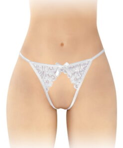 String Sandra λευκό με δαντέλα