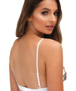Bra λευκό με λουλούδια R80501 Paris Hollywood