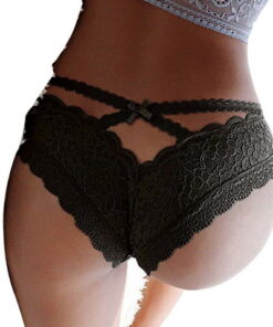 Tanga μαύρη με δαντέλα Paris Hollywood